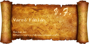 Varró Fábián névjegykártya